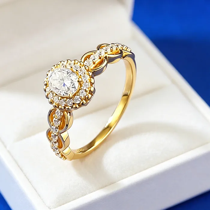 Authentic Amplify Divine Light with the Celestial Moissanite Ring