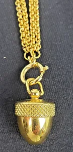 Authentic Golden Acorn Seed of Life Pendant: Fertility's Embrace