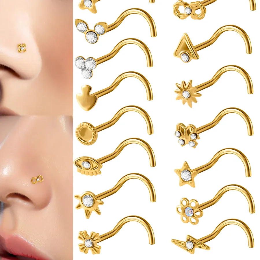 Authentic The Celestial Helix: 18K Gold-Plated Crystal Nostril Talisman