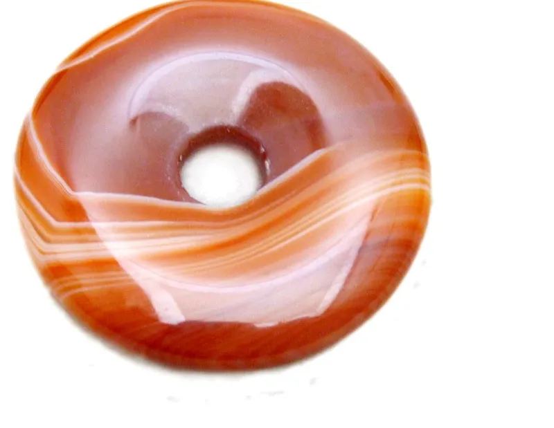 Authentic Crimson Circle of the Earth: 40mm Natural Red-Striped Agate Pendant