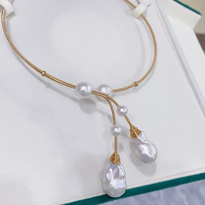 Authentic The Golden Tide A Baroque Pearl Choker Of Lunar Wisdom