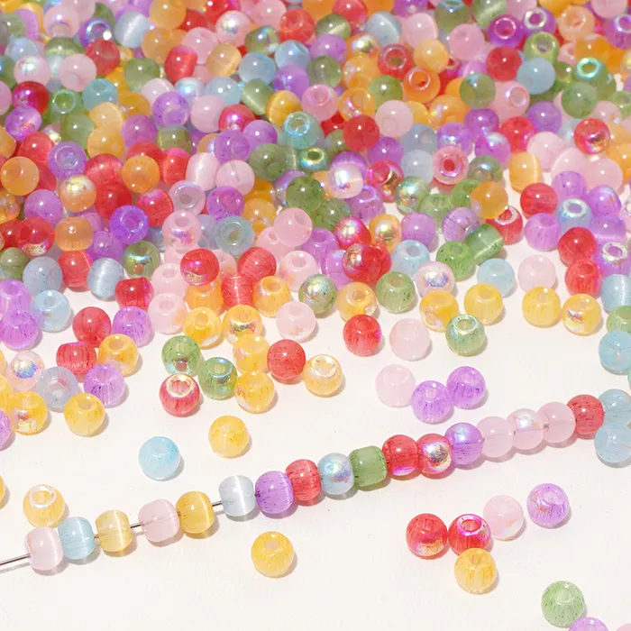 Authentic 10g/bag 4mm Superior Cat Eye Seed Beads Colorful Glass Loose Spacer Beads for Necklace Bracelet DIY Jewelry Making Craft