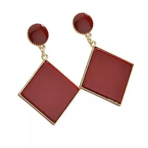 Authentic Crimson Apex Gold-Plated Sacred Geometry Earrings