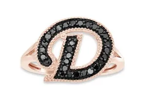 Authentic The D-Initial Celestial Sigil Ring: A Manifestation of Divine Direction