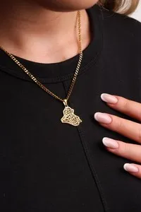 Authentic The Golden Script of Mesopotamia Iraq Arabic Calligraphy Pendant