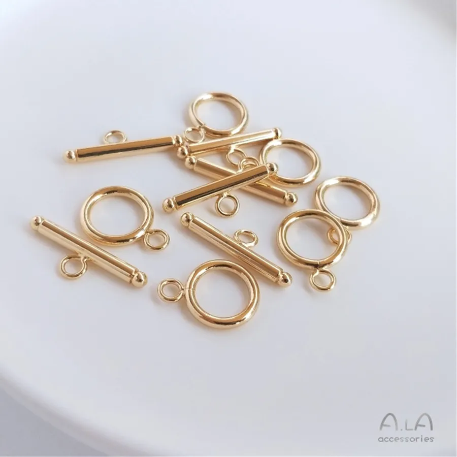 Authentic 14K Gold Plated OT Buckle Bracelet Buckle, Crystal Pearl Necklace Buckle, Connection Buckle, DIY Jewelry Accessories