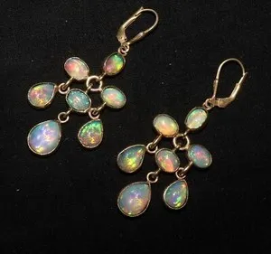 Authentic Celestial Embers: Ethiopian Fire Opal Sacred Earrings