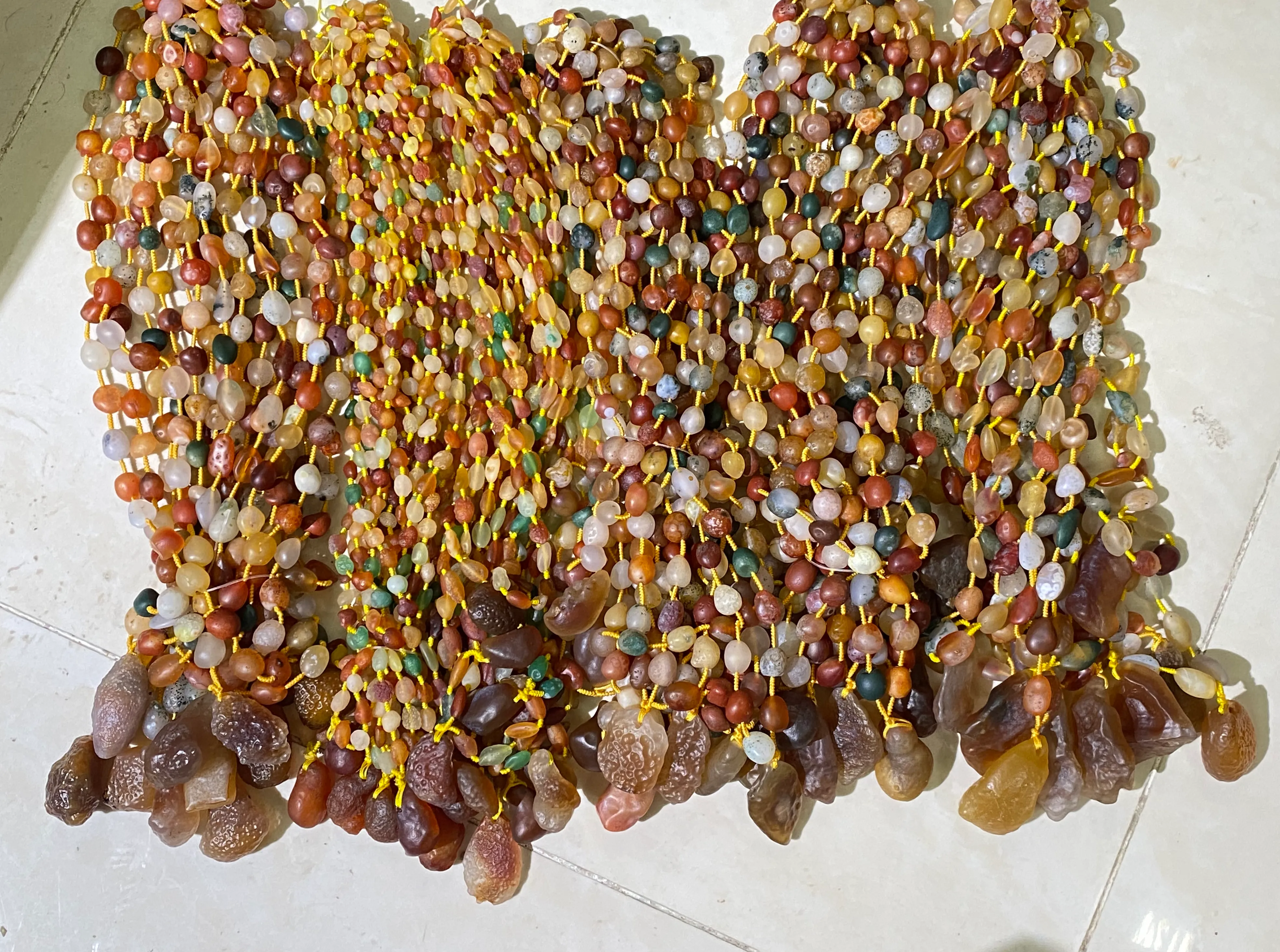 Authentic Heart of Harmony: 60pcs Colorful Gobi Agate Pendants
