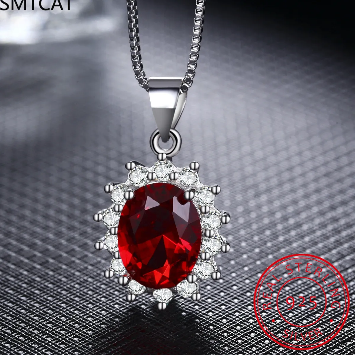 Authentic Crimson Ember Sterling Silver Garnet Pendant Of Royal Alchemy