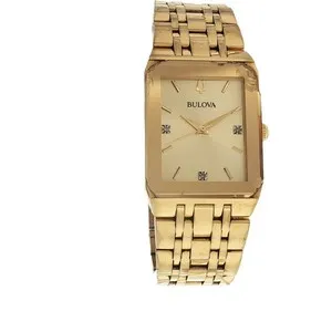 Authentic Timeless Guardian: Bulova Quadra Men's Gold Plated Quartz Watch