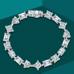 Authentic Guardian of the Heart: Radiant Moissanite Tennis Bracelet