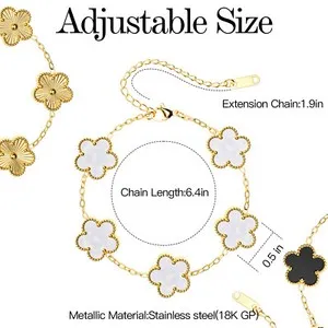 Authentic Talisman of Fortune: The 18k Gold-Plated Five-Leaf Clover Trilogy