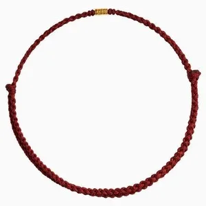 Authentic Elegant Chinese Style Red Rope Braided Gold-plated Lucky Bead Christmas Bracelet