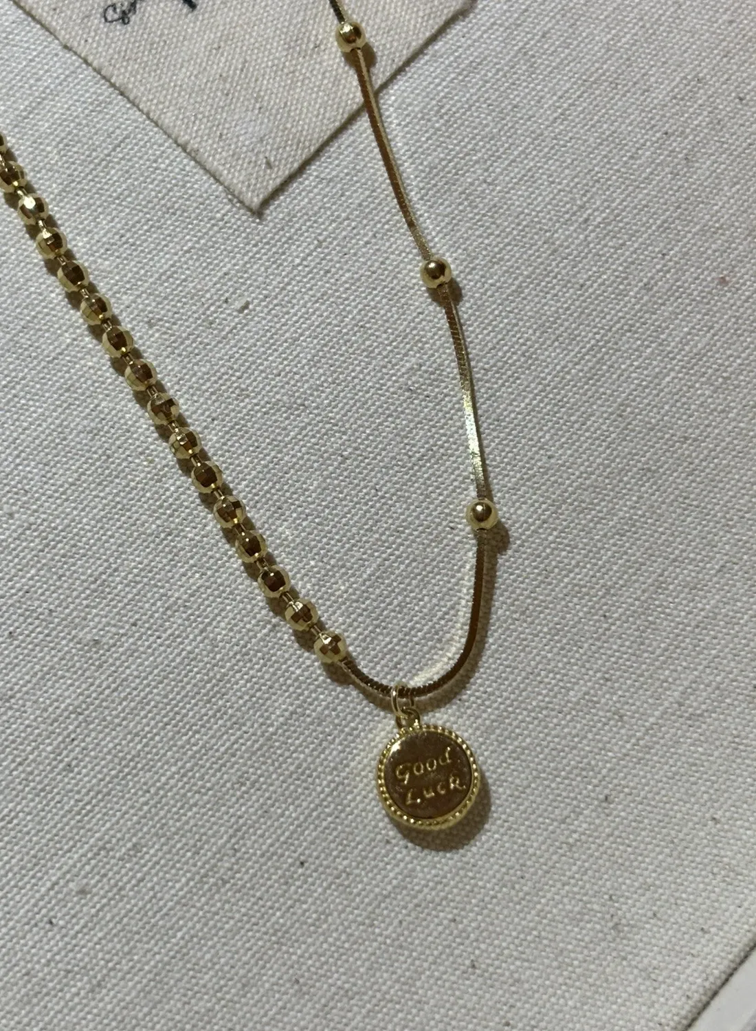 Authentic 925 Silver Gold Plated Necklace with Tiny Lucky Pendant Dainty Gift for Women