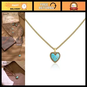 Authentic The Golden Desert Heart Western Turquoise Pendant