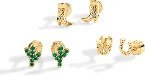 Authentic Celestial Smile Gold-Plated Totem Studs