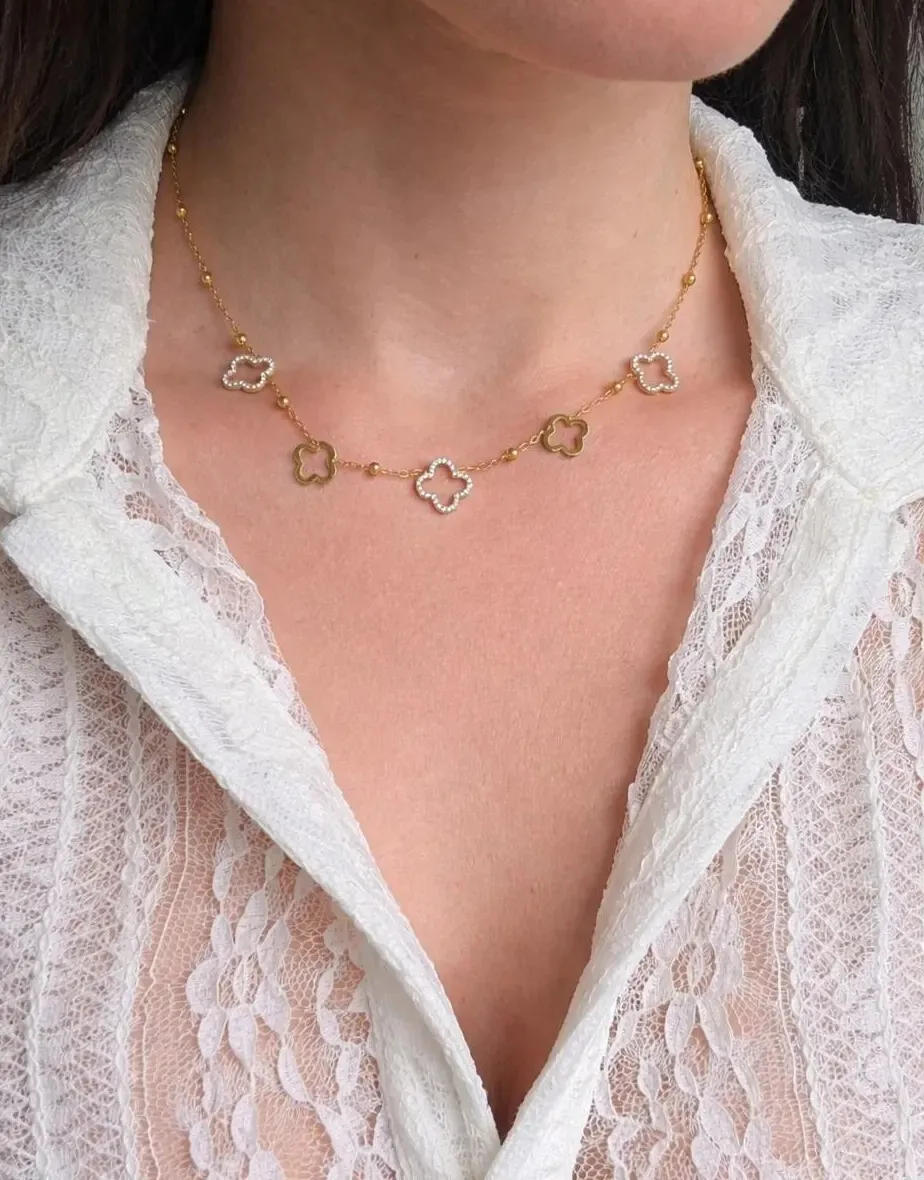 Authentic Enchanted Blossom Luck Choker – 18K Gold‑Plated Aura‑Weaving Necklace