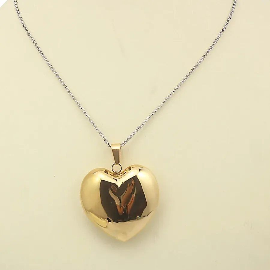 Authentic Celestial Heart of Gold: Enchanted Puffed Heart Pendant