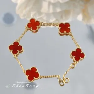 Authentic Red & Rose Gold Plated Lucky Bracelet – 7.5" Adjustable, Box Included