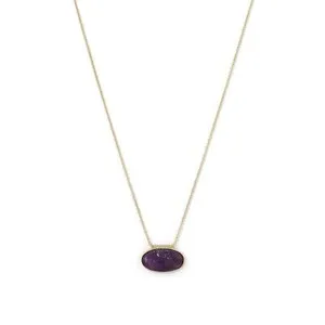 Authentic Amethyst Portal: 14k Gold Plated Sliding Amulet of Inner Wisdom