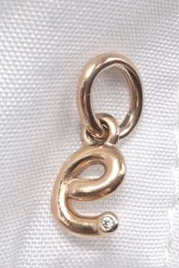 Authentic The Scripted Essence 14K Rose Gold Plated Letter E Charm