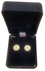 Authentic The Sigil of Resonance: Golden Initial R Stud Earrings