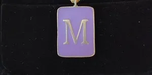 Authentic The Gilded Monogram of Destiny: 14kt Gold-Plated and Amethyst Enamel 'M' Talisman