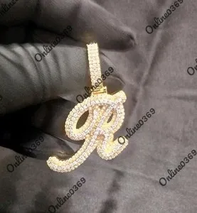Authentic Unlock the Radiant Energy of 'R' - Real Lab Grown Diamond Men's Custom Letter Pendant in Golden Splendor