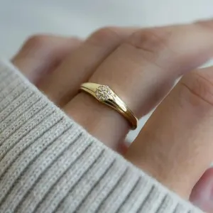 Authentic Celestial Union: Gold‑Plated Silver Ring with Lab‑Grown Diamond