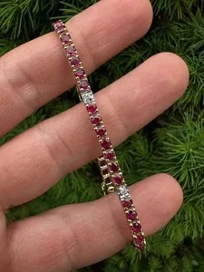 Authentic The Crimson Pulse: A Radiant Tennis Bracelet of Eternal Vitality