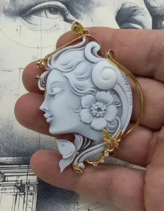 Authentic Whispers of the Sea: Italian Artisan Shell Cameo Amulet