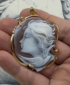 Authentic The Golden Tide Shell Cameo Pendant