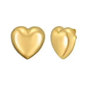 Authentic Radiant Hearts of Eternal Gold: Celestial Puffed Earrings