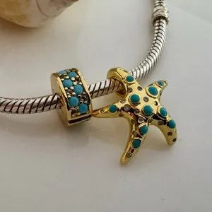 Authentic Whispers of the Tides: Golden Starfish and Turquoise Abundance
