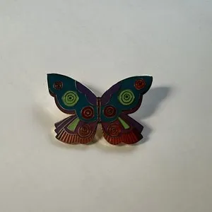 Authentic Wings of Radiant Joy: A Golden Laurel Burch Brooch