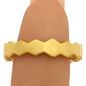 Authentic The Sacred Cadence: 18K Gold Plated Zigzag Band Ring