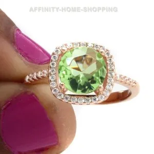 Authentic The Verdant Heart Solitaire Ring in 18K Rose Gold
