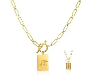 Authentic The Golden Anchor Cross Talisman on Paperclip Chain