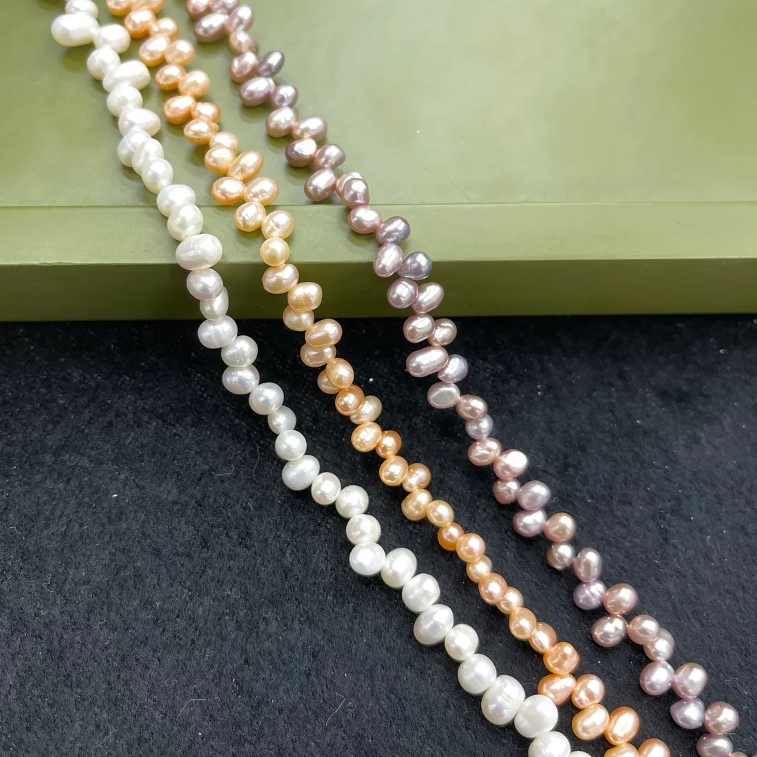 Authentic Wheat- Spiral Freshwater Pearl Beads Sacred Grains Of Lunar Light For Adornment