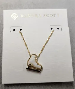 Authentic Kendra Scott 14K Gold Plated Ice Skate Silver Short Pendant Necklace 19"