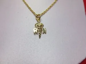 Authentic Cure and Protect: 14K Gold Plated Caduceus Medical Charm