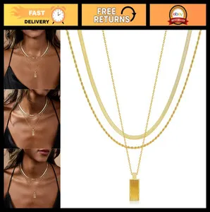 Authentic Radiant Solar Cascades: The 14K Gold-Plated Layered Choker Set