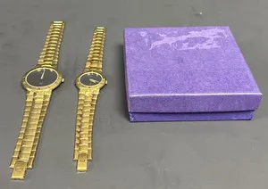 Authentic Gucci Vintage Watch Gold Plated Roman Black Dial Quartz 26mm Lot Of 2 3300L
