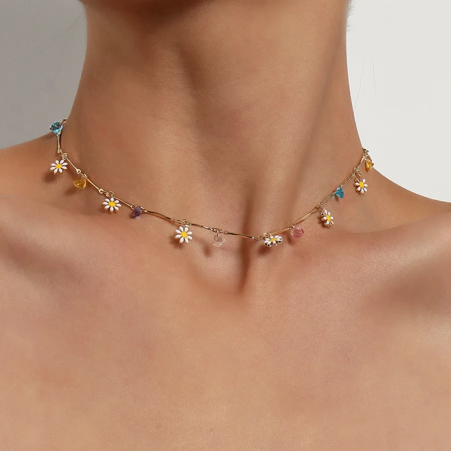 Authentic Petals of Protection: Golden Daisy Charm Choker