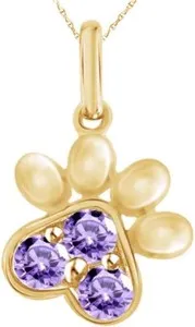 Authentic The Eternal Bond: Alexandrite Paw Print Amulet in Rose Gold