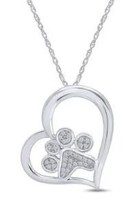 Authentic The Eternal Bond Diamond Paw Print Heart Talisman