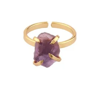 Authentic The Violet Flame: 24k Gold-Plated Rough Amethyst Talisman