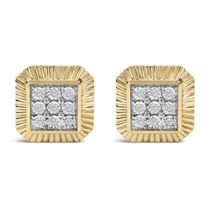 Authentic Radiant Halo Diamond Studs: Celestial Light in Gold and Silver