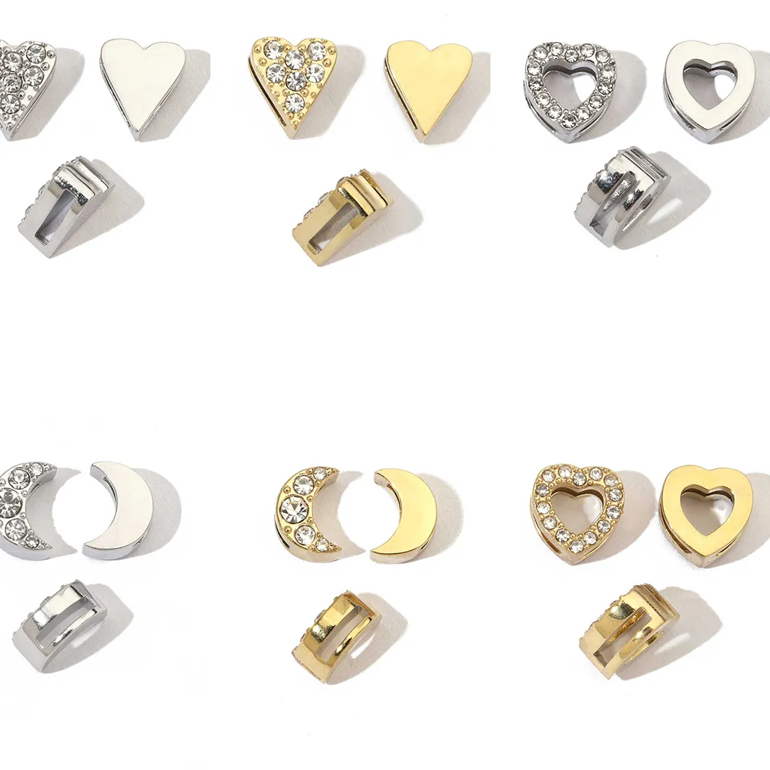 Authentic Celestial Trinity: Heart, Moon, and Cross Sacred Charms