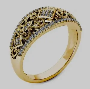 Authentic Mom’s 14k Gold Plated Ring Of Love, Charming Looks Beautiful Shape, Size 13